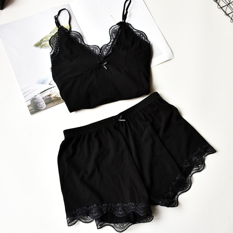 Summer Thin Lace Suit Comfortable Homewear Suit