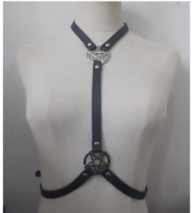 PU Material Chain Adjustable Leather Strap Binding Garment