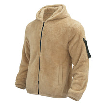 Load image into Gallery viewer, Plush Hooded Jacket Men&#39;s Autumn And Winter Fleece Double-sided Wear Warm Coat With Zipper Loose Casual Jacket Outdoor Clothing