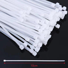 Load image into Gallery viewer, 200Pcs Nylon Cable Ties Adjustable Self-locking Cord Ties Straps Fastening Loop Reusable Plastic Wire Ties For Home Office