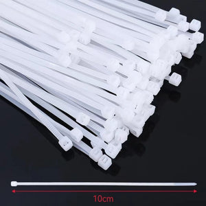 200Pcs Nylon Cable Ties Adjustable Self-locking Cord Ties Straps Fastening Loop Reusable Plastic Wire Ties For Home Office