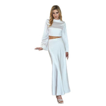 Load image into Gallery viewer, European And American Fashion High-grade Acetate Button Top Solid Color Suit Drape Skirt