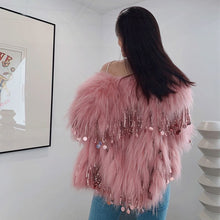 Load image into Gallery viewer, P8A Long Fur Environmental Protection Fox Fur Tassel Fur Coat