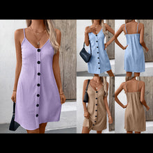 Load image into Gallery viewer, Women&#39;s Fashion Personalized Solid Color Sling Dress