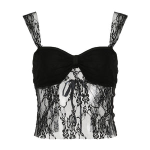 Sweetheart Waist-tight Slim And Sexy Backless Self-tie Lace Vest