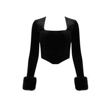 Load image into Gallery viewer, Square Collar Navel Irregular Top Women