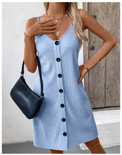 Load image into Gallery viewer, Women&#39;s Fashion Personalized Solid Color Sling Dress