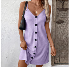 Load image into Gallery viewer, Women&#39;s Fashion Personalized Solid Color Sling Dress