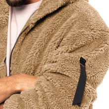 Load image into Gallery viewer, Plush Hooded Jacket Men&#39;s Autumn And Winter Fleece Double-sided Wear Warm Coat With Zipper Loose Casual Jacket Outdoor Clothing