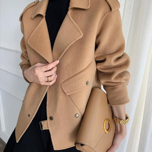 Korean Style Double-faced Woolen Goods Cashmere Coat