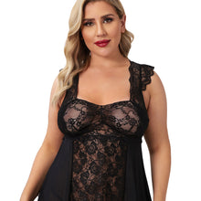 Load image into Gallery viewer, Large Size Sexy Lingerie New Lace  Back See-through Pajamas