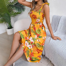 Load image into Gallery viewer, Flowers Print Suspender Corset Dress Ins Fashion Holiday Beach Long Dresses Summer Clothing For Women