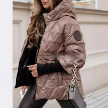 Load image into Gallery viewer, Fashion Hooded Fashion Loose-fitting Long Sleeves Patchwork Cotton Jacket Coat