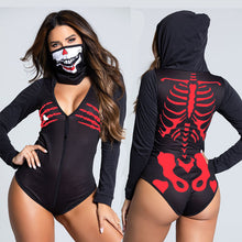 Load image into Gallery viewer, Halloween Hooded PNE-piece Suit Zombie Skeleton Suit