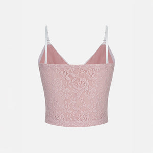 Lace Embroidery Spaghetti-strap Camisole Top Women's Clothing