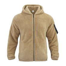 Load image into Gallery viewer, Plush Hooded Jacket Men&#39;s Autumn And Winter Fleece Double-sided Wear Warm Coat With Zipper Loose Casual Jacket Outdoor Clothing