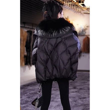 Load image into Gallery viewer, Black Fur Collar Cotton-padded Coat Warm-keeping Jacket