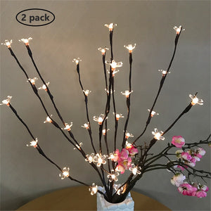 1/2 Pack Home Decor LED Branch Lamps Battery Operated Handmade Tall Vase Filler Willow Twig Lighted Branches Bedroom Decoration