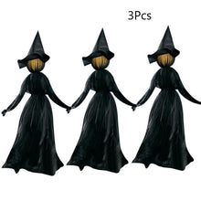 Load image into Gallery viewer, 1.7m Light-Up Witches with Stakes Halloween Decorations Outdoor Holding Hands Screaming Witches Sound Activated Sensor Decor