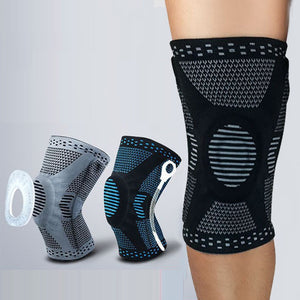 1 PC Silicone Padded Knee Pads Supports Brace Basketball Fitness Meniscus Patella Protection Kneepads Sports Safety Knee Sleeve