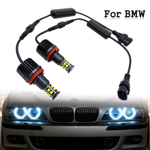 1 Pair Car 120W H8 LED Angel Eyes Headlamp White Driving Light Bulb For BMW E39 E63 E70 E82 E90 E92 X3 X5 X6 Z4 2007-13