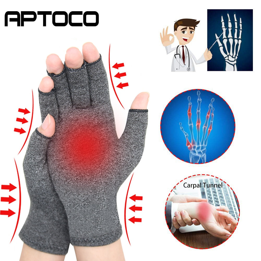 1 Pair Compression Arthritis Gloves Premium Arthritic Joint Pain Relief Hand Gloves Therapy Open Fingers Compression Gloves