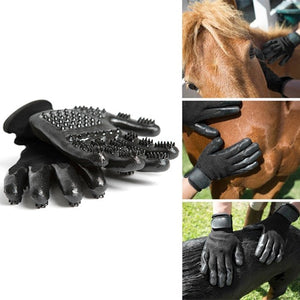 1 Pair Grooming Glove for Cats Soft Rubber Pet Hair Remover Dog Horse Cat Shedding Bathing Massage Brush Clean Comb for Animals