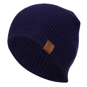 1 Pcs Hat PU Letter True Casual Beanies for Men Women Warm Knitted Winter Hat Fashion Solid Hip-hop Beanie Hat Unisex Cap