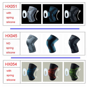 1 pcs Knee Patella Protector Brace Silicone Spring Knee Pad Basketball Running Compression Knee Sleeve Support Sports Kneepads