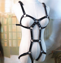 Load image into Gallery viewer, 1 set Sexy Women Leather Harness Underwear Garter Belts men Punk Gothic Suspenders Bondage Straps Bra Garter Body Lingerie