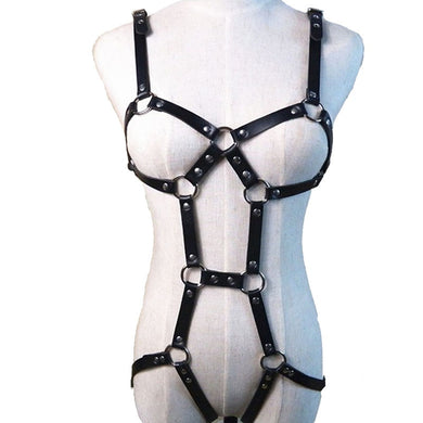 1 set Sexy Women Leather Harness Underwear Garter Belts men Punk Gothic Suspenders Bondage Straps Bra Garter Body Lingerie