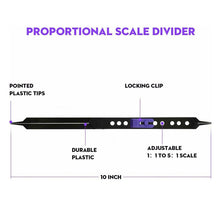 Load image into Gallery viewer, 10 Inches Proportional Scale Divider Drawing Tool for Artists Adjustable Plastic PUO88