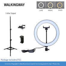 Load image into Gallery viewer, 10&quot; LED Ring Light Photographic Selfie Ring Lighting with Stand for Smartphone Youtube Makeup Video Studio Tripod Ring Light