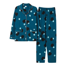 Load image into Gallery viewer, 100% Cotton Pajamas Set Women Winter Autumn Sexy Femme Dot Print Pyjama Long Sleeve Shirts Pants 2Piece/Set Mom Homewear 3XL