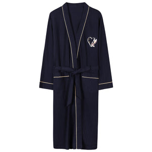100% Cotton Robe Lovers Sleepwear Soft Bath Robe Men And Women Soild Nightrobe Sleepwear Male Casual Home Bathrobe M-4XL