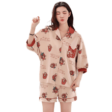 Load image into Gallery viewer, 100% Cotton Short Sleeves Pyjamas Women Pajama Sets Shorts Ladies Cute Cartoon Print Kawaii Simple Sleepwear Homewear Pijamas