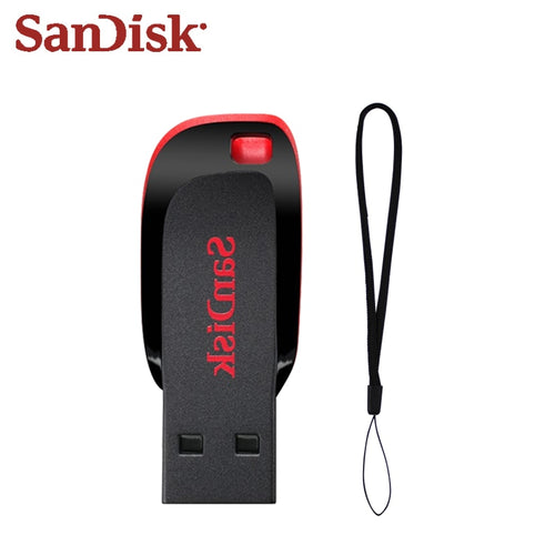 100% Original SanDisk Cruzer Blade CZ50 USB Flash Drive 128GB 64GB 32GB 16GB Pen Drive USB 2.0 Support official verification