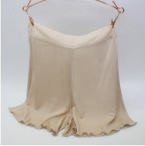 100% Silk Safety Short Pants Sexy Lace Underpants Panties Knickers Femme Boxer Shorts Briefs Culotte