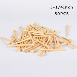 100Pcs Golf Tees Bamboo 83mm 70mm Unbreakable Tee Golf Training Swing Practice Accessories Less Friction Stronger 4 Size Bulk