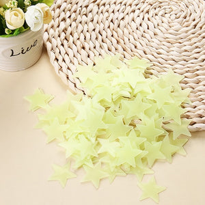 100pcs Luminous Wall Stickers Glow In The Dark Stars Sticker Decals for Kids Baby rooms Colorful Fluorescent Stickers Home decor