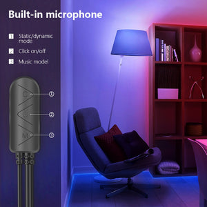 10M 20M LED Strip Light RGB 5050 Lights Music Sync Color Changing  Sensitive Built-in Mic, App Controlled LED Lights Rope Lights