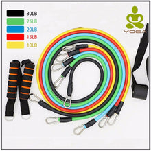 Load image into Gallery viewer, 11 Pcs/Set Latex Resistance Bands Crossfit Training Exercise Yoga Tubes Pull Rope,Rubber Expander Elastic Bands Fitness with Bag