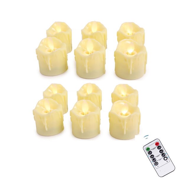 12 Pieces Realistic LED Tea Light Candles With Remote Control,Flickering Flameless Candles 10-keys Battery-operated Fake Candles