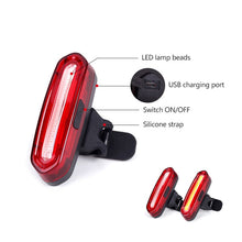 Load image into Gallery viewer, 120Lumens Bicycle Rear Light USB Rechargeable Cycling LED Taillight Waterproof MTB Road Bike Tail Light Flashing For Bicycle