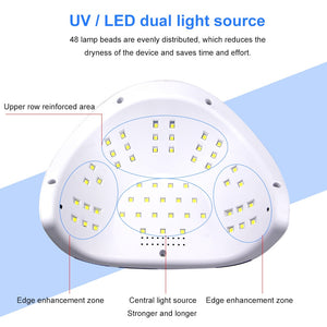 120W Nail Dryer UV LED Lamp For Gel Varnish Nails Gel Polishing 30S/60S/90S Timing Lamp Nail Dryer For Drying Nail Art Tool