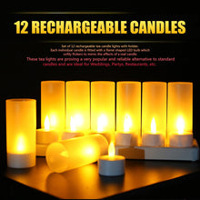 Load image into Gallery viewer, 12Pcs LED Candle Lamp Rechargeable Creative Flickering Simulation Flame Candle Night Light Tea Light for Party Home Decoration