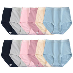 12pcs Women High Waist Panties Plus Size Lingeries Female Breathable Cotton Underwear Comfortable Ladies Girls Briefs M-XXXL