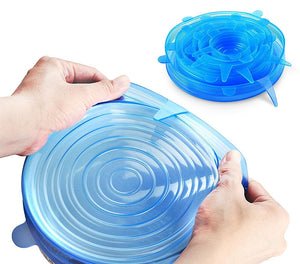 12ps/set Food Fresh Keeping Silicone Lids Durable Reusable Food Save Cover Heat Resisting Fits All Sizes and Shapes of Container
