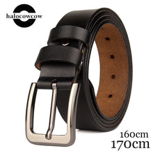 Load image into Gallery viewer, 130 140 150 160 170cm Real Genuine Leather Belts for Man Top Quality Male Casual Pin Buckle Belt Men Belt Leather Luxury Brand