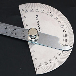 14.5cm 180 Degree Adjustable Protractor multifunction stainless steel roundhead angle ruler mathematics measuring tool